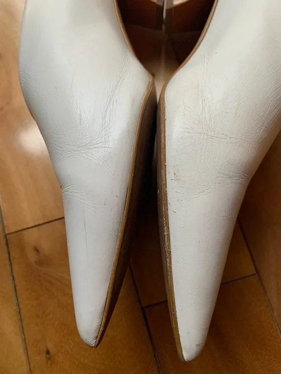 ZARA Pointy V-Neck Leather Block Heel Mules Minimalist - Picture 7 of 12